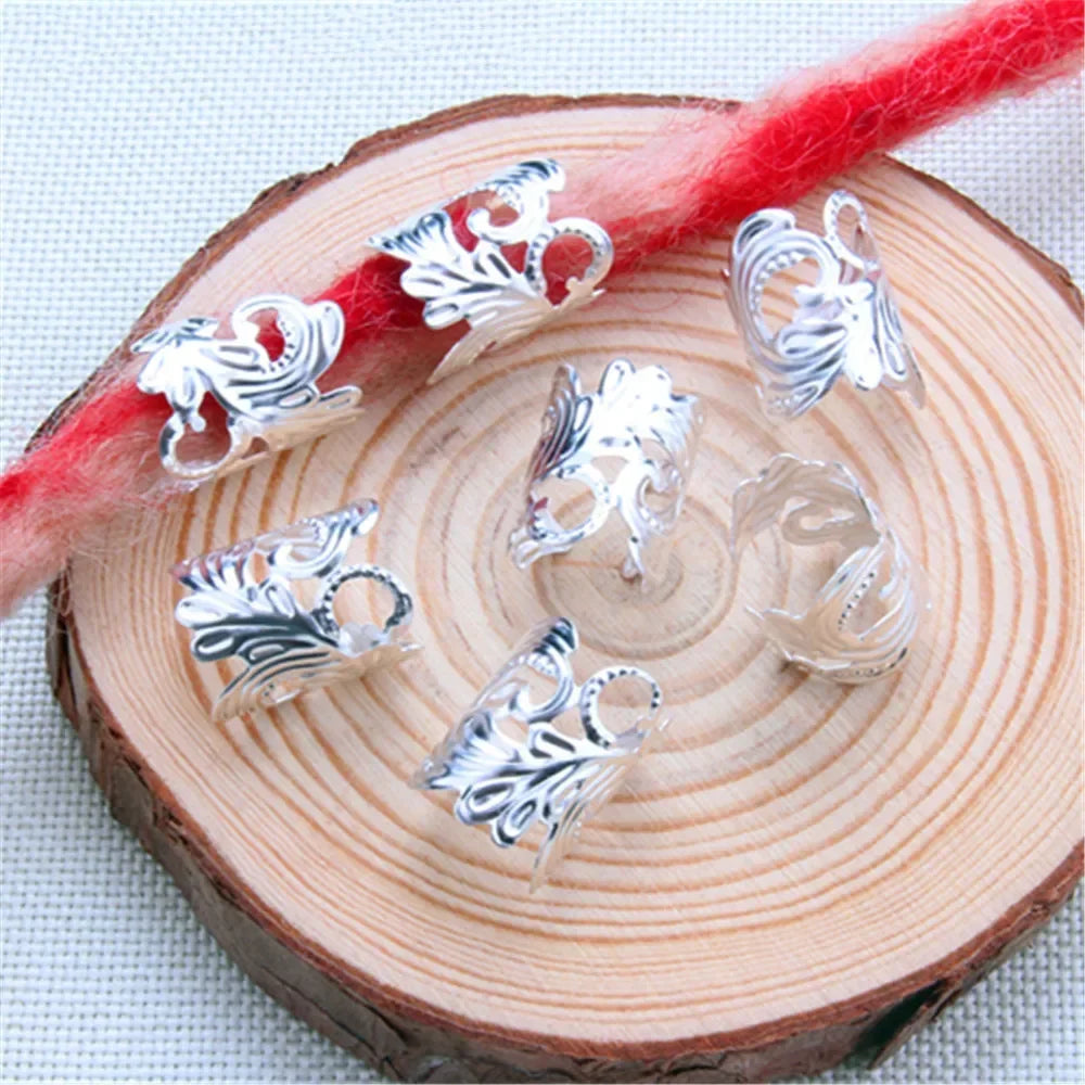 5-8Pcs Metal Hollow Out Hair Ring Accessories,Beads Hair Braid Rings Clips Dread Locks Hair Braiding Metal Cuffs Decoration Gold