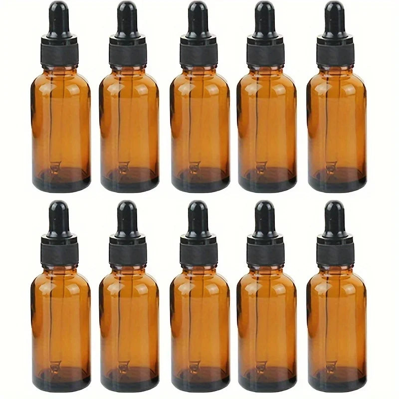 5/10/20pcs + 4 accessories 5/10/15/20/30ml refillable glass dropper bottle 2 funnels 2 pipettes for essential oils and perfumes