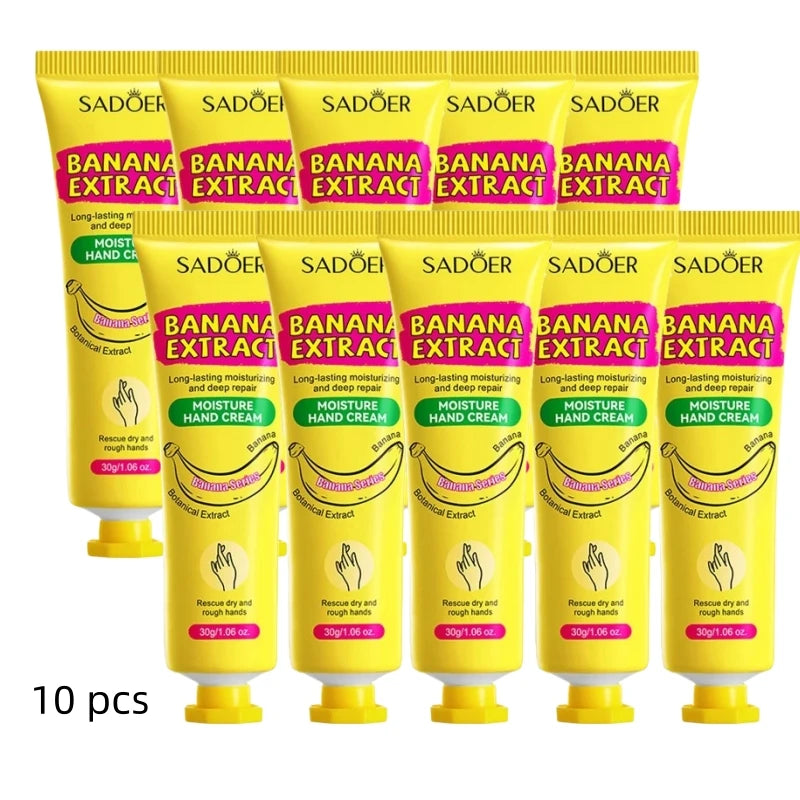 3/5Pcs Sadoer Banana Hand Cream Anti-Drying Crack Moisturizing Brightening Repairing Hand Creams for Hands Skin Care
