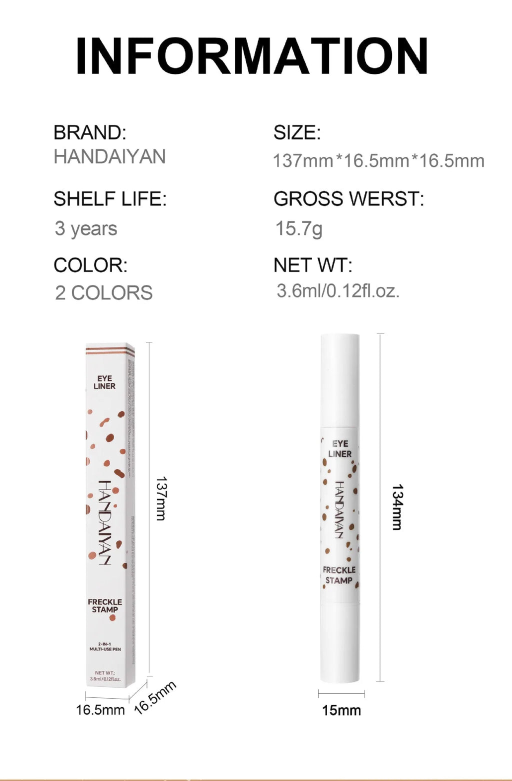 1PC Face Fake Freckles Pen Natural Waterproof Lifelike Fake Freckles Pen for Long Lasting Look Dot Spot Pen Makep Tool Cosmetic