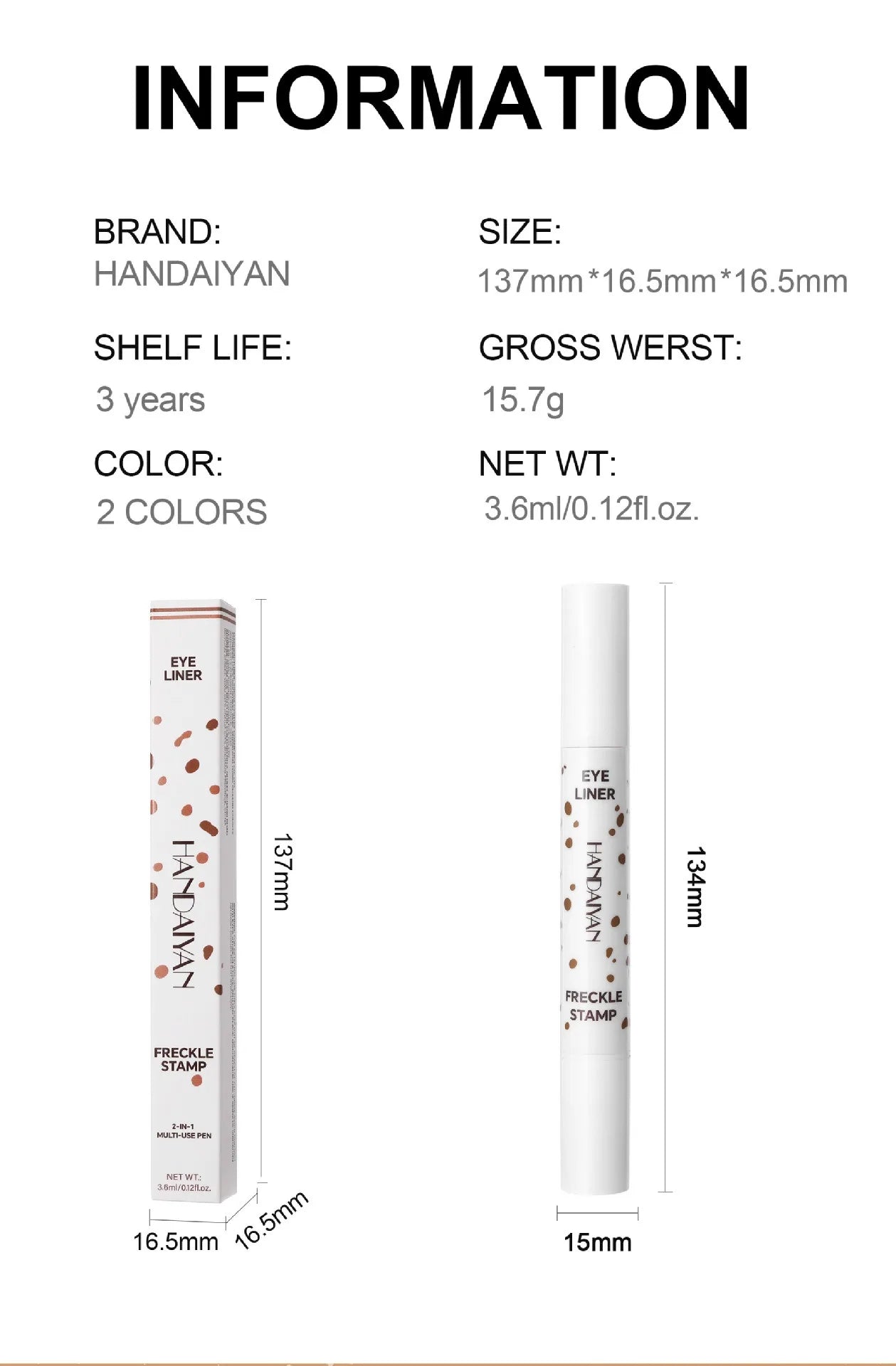 1PC Face Fake Freckles Pen Natural Waterproof Lifelike Fake Freckles Pen for Long Lasting Look Dot Spot Pen Makep Tool Cosmetic