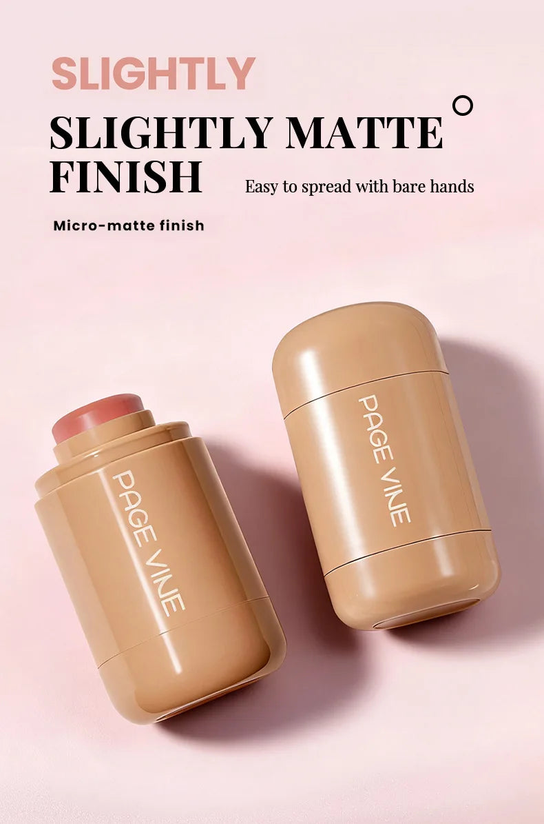 New Blush Stick 3-in-1 Cheek Lip Tinted Moistured Blush Stick Silky Brighten Blush Cream Blusher Cosmetics Tubes Matte Contour