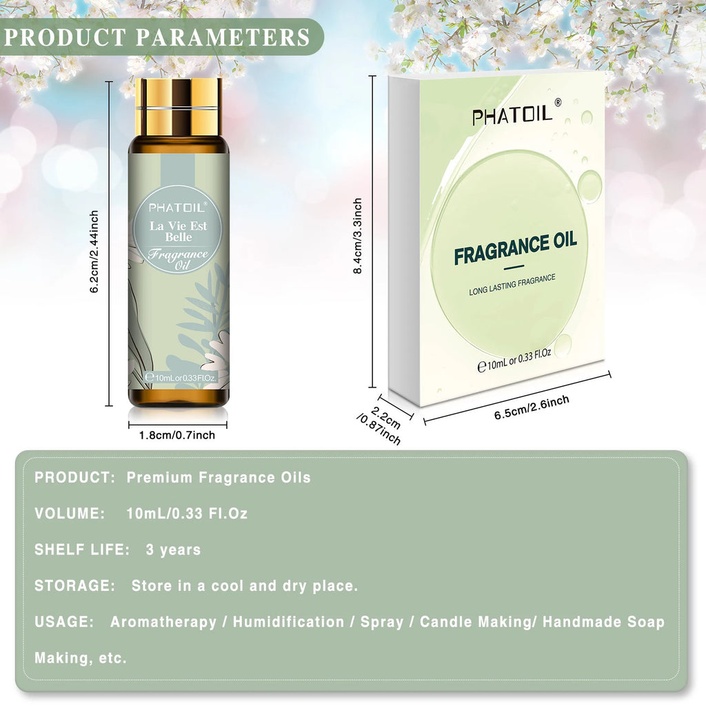 PHATOIL 10ml Coconut & Vanilla Fragrance Oil For Diffuser Aromatherapy White Musk Bubble Gum Baby Powder Fragrance Aroma Oils