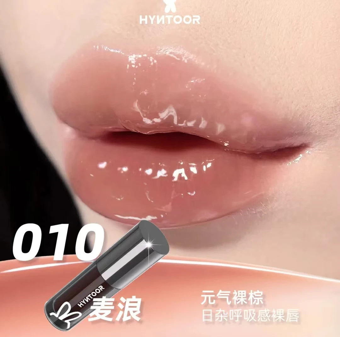 HYNTOOR Goth Lip Gloss Mirror Moist Nude Grey Black Silvery Fine Flash Low Saturation Lip Glaze Lasting Halloween Lip Makeup