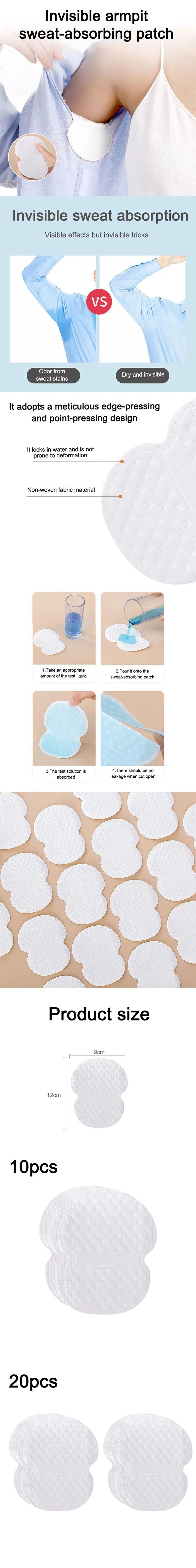 10pcs/20pcs/30pcs Underarm Sweat Pads Washable Sweat Absorbing Guards Dress Sweat Perspiration Pads Shield CCJ01