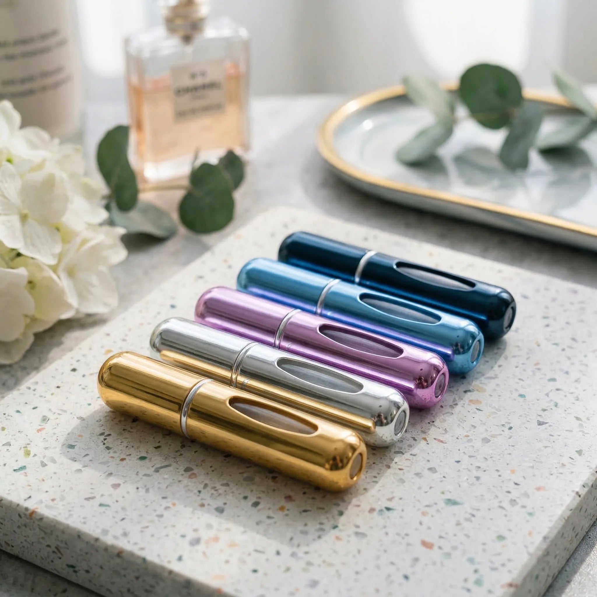 1/5Pcs Travel Perfume Bottle Refillable Portable Mini Atomizer Spray Refill Bottle Women Pocket Dispenser Cologne Sprayer 5ml