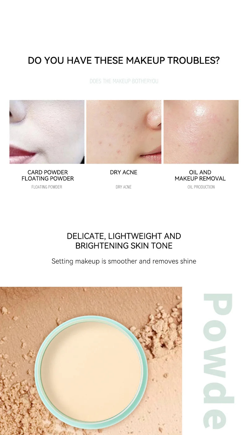 Setting Powder Miracle - Oil Control, Smooth Finish, Non-Cakey, Long-Lasting Wear with Waterproof and Sweat-Resistant Formula