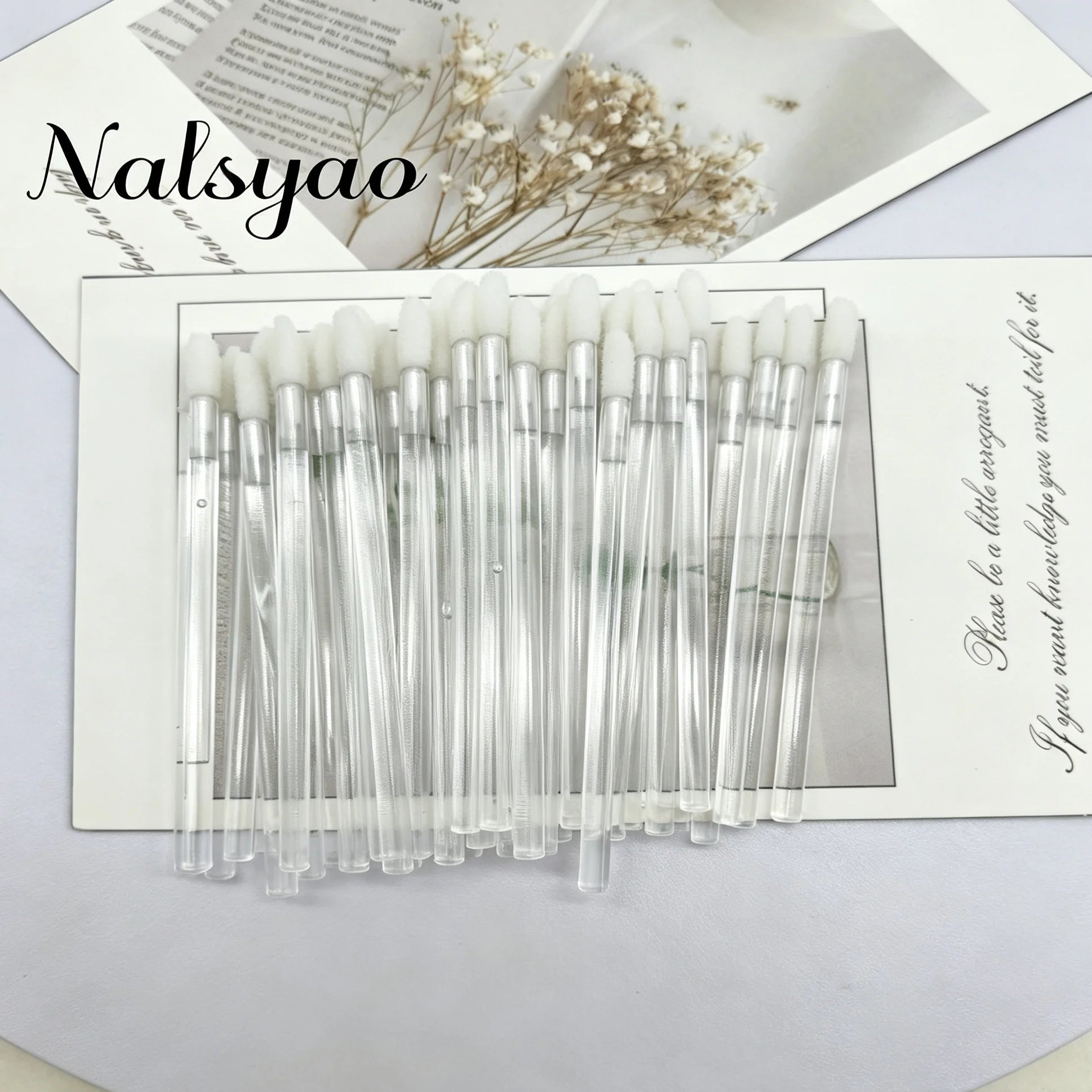50Pcs Crystal Eyelashes Brushes Individual Lash Removing Cleaning Mascara Applicator Lip Brushes Makeup Eyelash Extension Tools