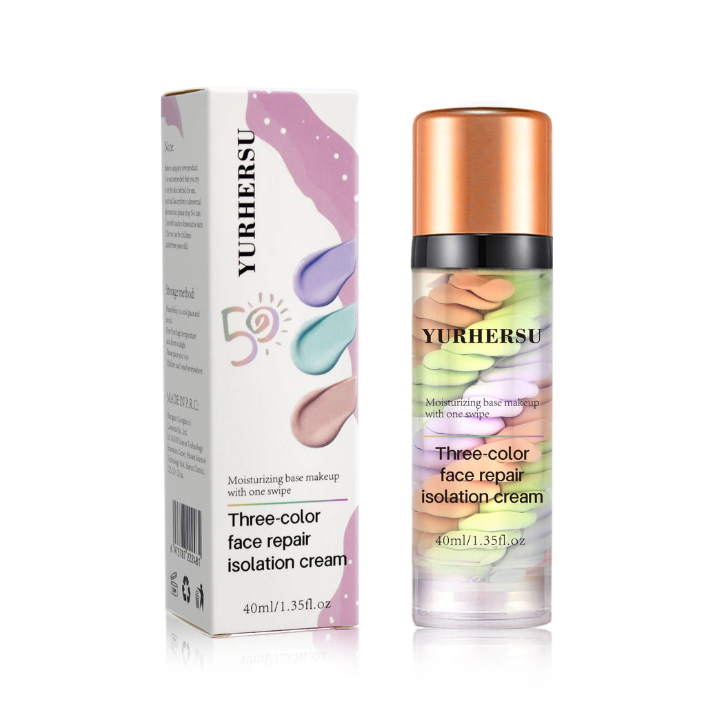 Three color press release cream concealer isolate makeup facial base brightening cream