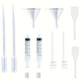 12-piece perfume dispenser set - 2 syringes, 2 pipettes, 2 perfume separators, 2 converters, 2 funnels, 2 spring-loaded pipettes