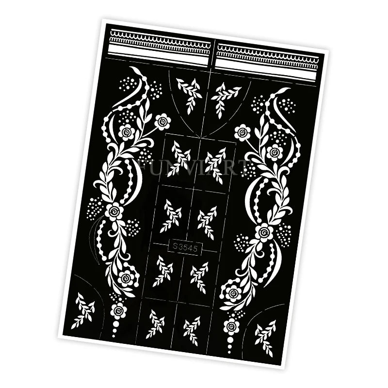 Reusable Stencil for Henna Flower Mehndi Design Tattoo Template for Women Henna Tattoo Stencil for Hand Foot Body Painting