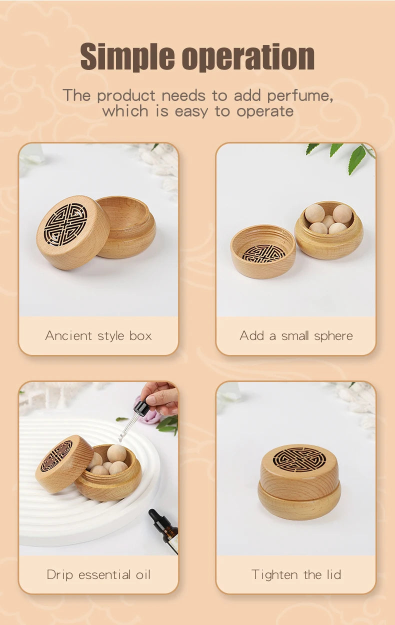 Ancient Portable No perfume DIY fragrance wooden box aroma diffuser decorations items living room bedroom car home accessories