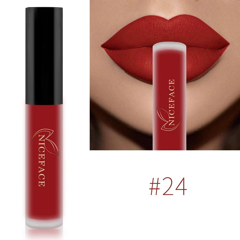 Nude Liquid Lipstick Ultra Matte Velvet Long Lasting Women Beauty Red Nonstick Cup Waterproof Purple Lip Gloss Lips Cosmetics
