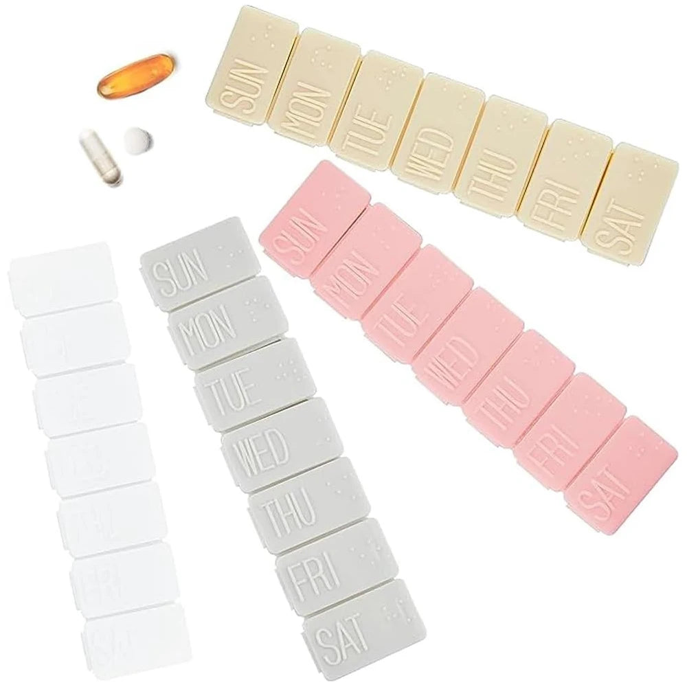 Weekly Pill Organizer Travel Daily Pill Box Medicine Organizer 7 Day for Fish Oil, Calcium Tablets Supplements & Other Vitamin