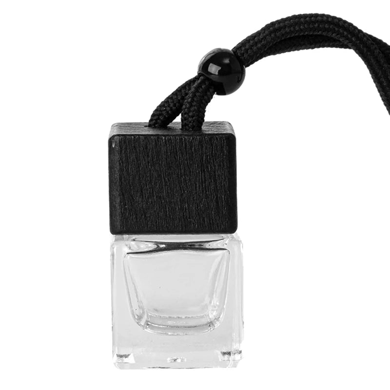 1PC Dyed Square Cap Black Cap Empty Bottle Car Essential Oil Diffuser Fragrance Air Freshener Scent Perfume Bottle Ornament