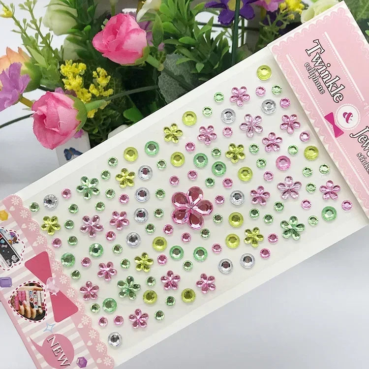 Rhinestone Acrylic Face Decoration Sticker Party Eyes Makeup Crystal Self-adhesive DIY Sticker Girls Face Diamond Tattoo Sticker