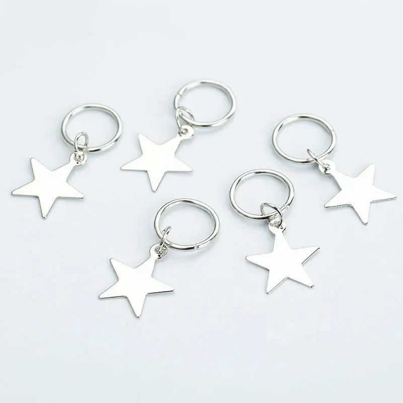 5-8Pcs Metal Hollow Out Hair Ring Accessories,Beads Hair Braid Rings Clips Dread Locks Hair Braiding Metal Cuffs Decoration Gold