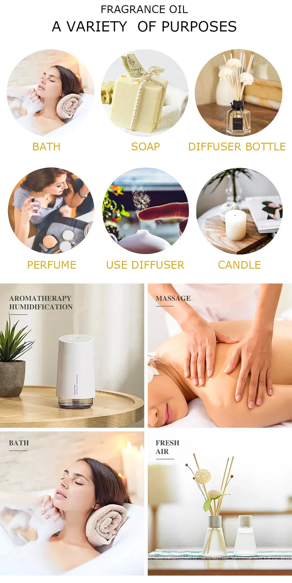 20pcs/set Black Classic Essential Oil Set Lavender Eucalyptus Sweet Orange Lemon Fragrance Oil Spa Body Massage Essential Oils