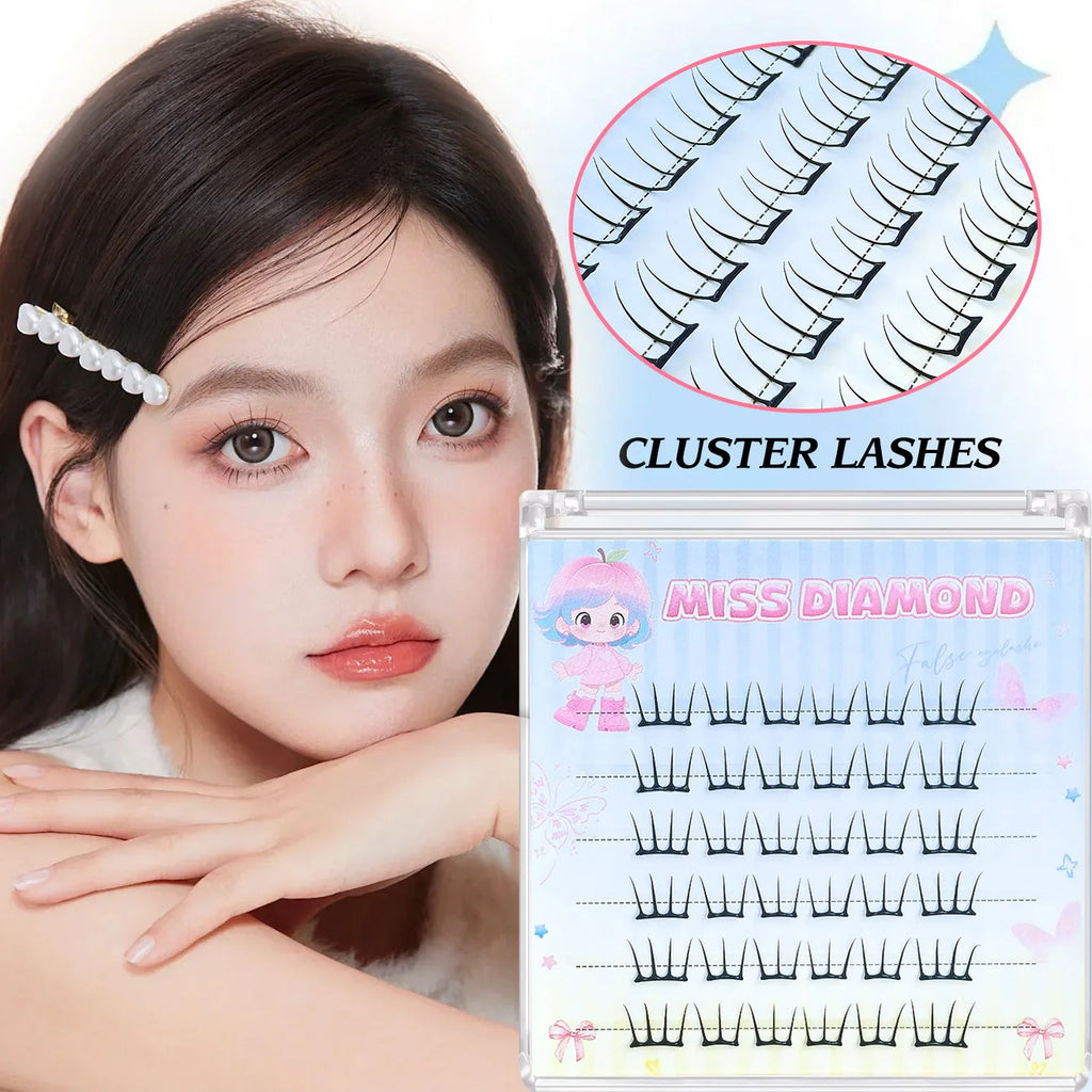 Glue-free Lashes Cluster Ultra-thin Sheet Series False Eyelashes Zero Touch Feeling· Liquid Bond Eyelashes Segmented Lashes