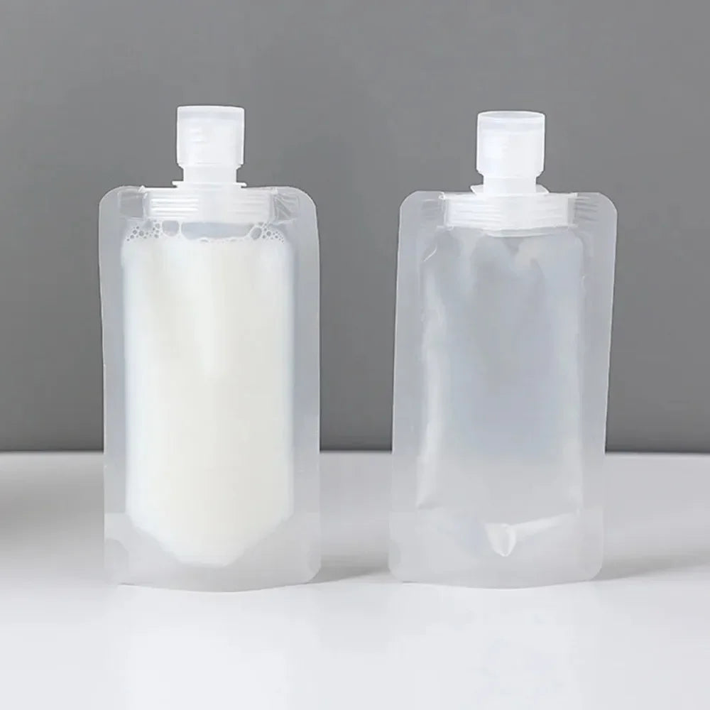 5Pcs Travel Bottles Empty Squeeze Bag Refillable Lotion Dispenser Bag Shampoo Toiletries Liquid Cosmetic Container Storage Pouch