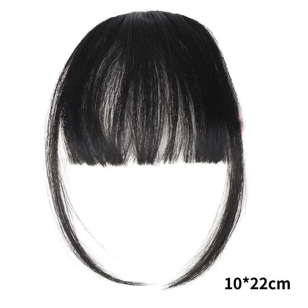 Synthetic Air Bangs Hair Clip-In Extension Heat Resistant Invisible Hairpiece Women Natural Black Bangs Hair Clip Hair Extension