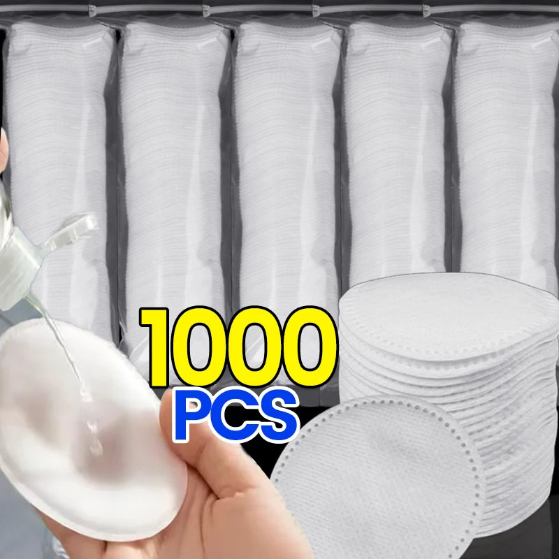 Disposable Soft Circular Makeup Remover Pads Doubles Sided Breathable Cotton Pads for Daily Facial Cleaning Nail Polish Remover
