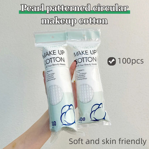 100pcs/200pcs Soft and Breathable Round Cotton Pad with Double-Sided Texture Is Used for Daily Facial Cleaning and Makeup Remova
