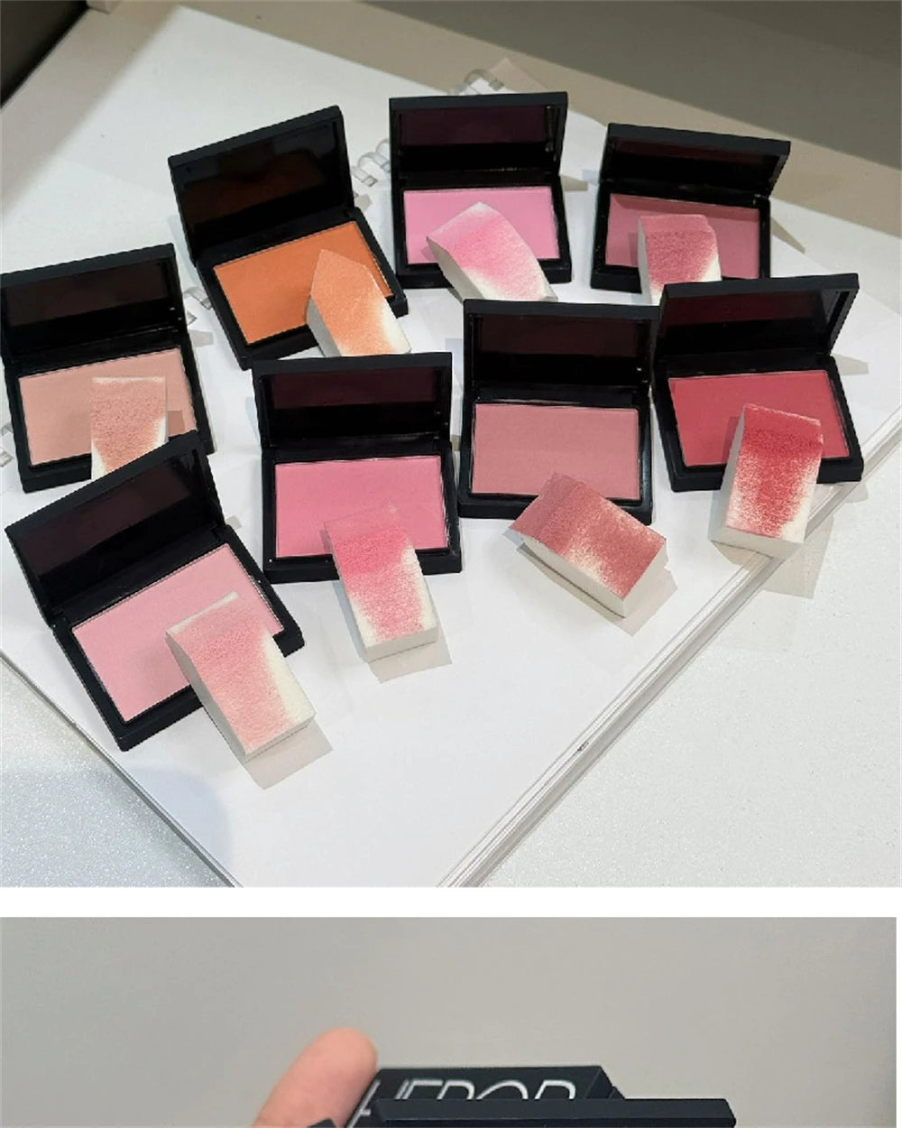 Monochrome Matte Blusher Palette Soft Silky Cheek Natural Facial Rouge Plate Lasting Nude Low Saturation Powder Blusher Disk