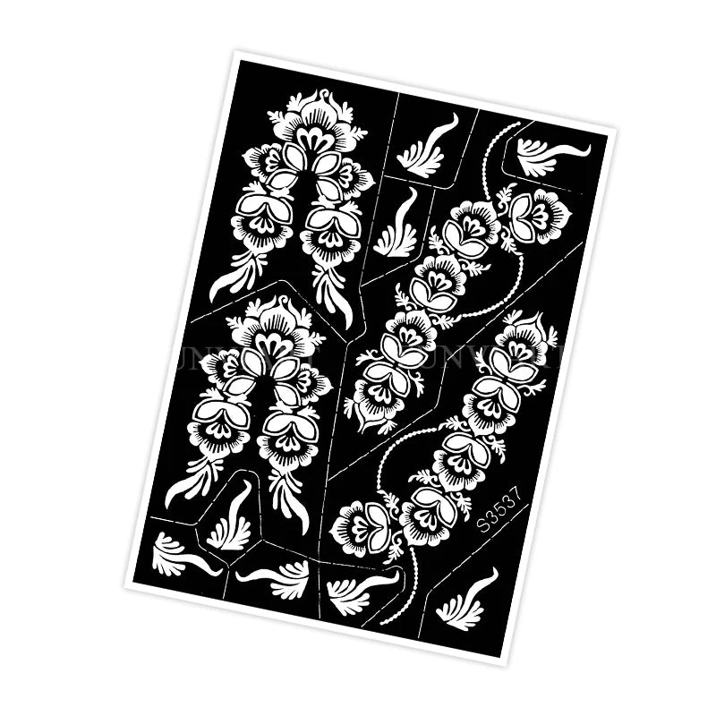 Reusable Stencil for Henna Flower Mehndi Design Tattoo Template for Women Henna Tattoo Stencil for Hand Foot Body Painting