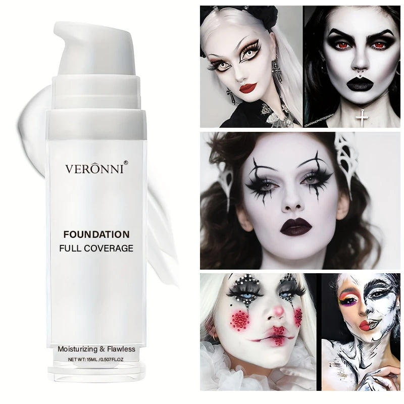 Pure White Liquid Foundation for COS Stage Makeup Long-lasting Concealer Mixable Pure White Foundation Adjuster Lighten&Brighten