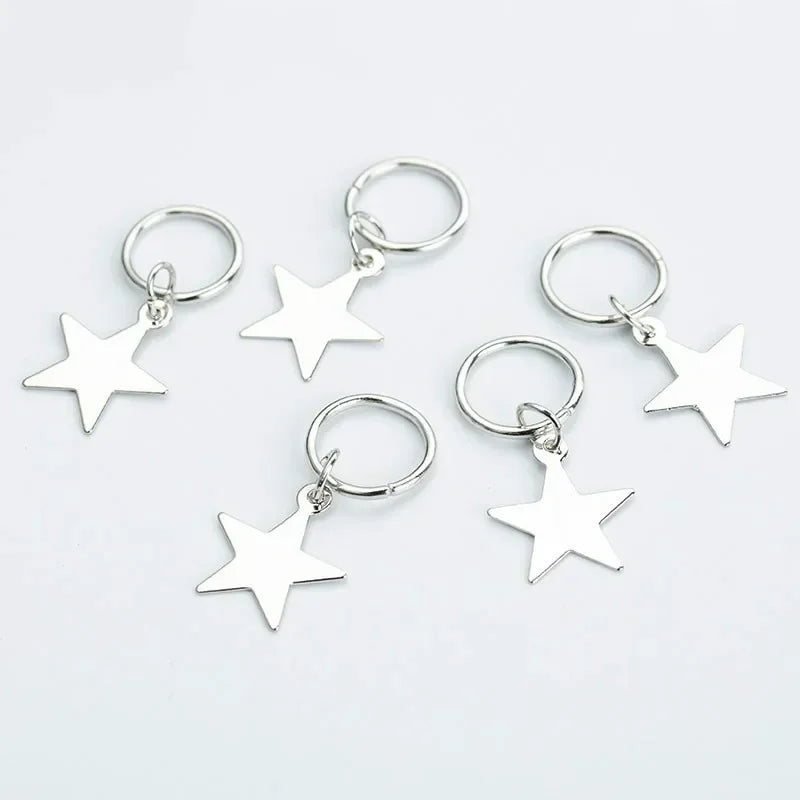 5-8Pcs Metal Hollow Out Hair Ring Accessories,Beads Hair Braid Rings Clips Dread Locks Hair Braiding Metal Cuffs Decoration Gold
