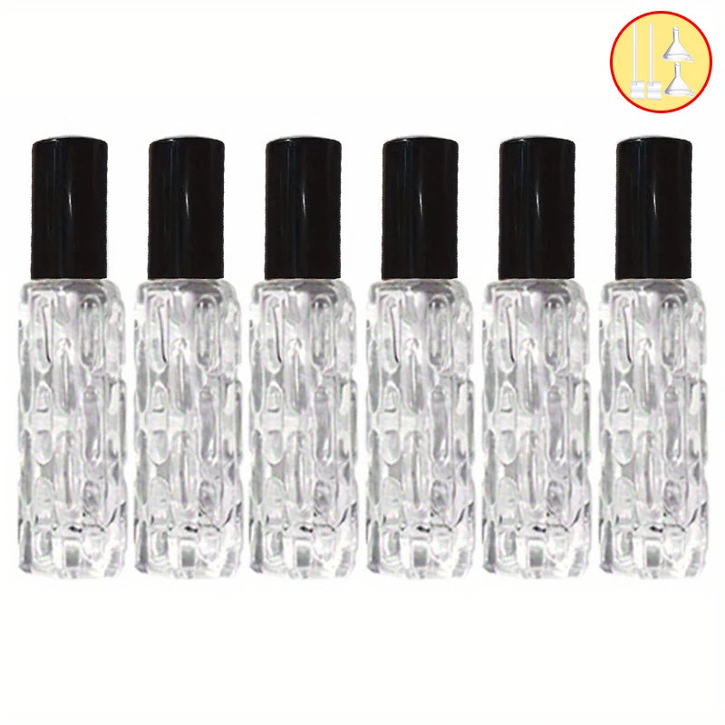1/3/6pcs+4 accessories 10ml travel mini perfume atomizer container with 3 spray bottles, 2 funnels, 2 dispenser diviners