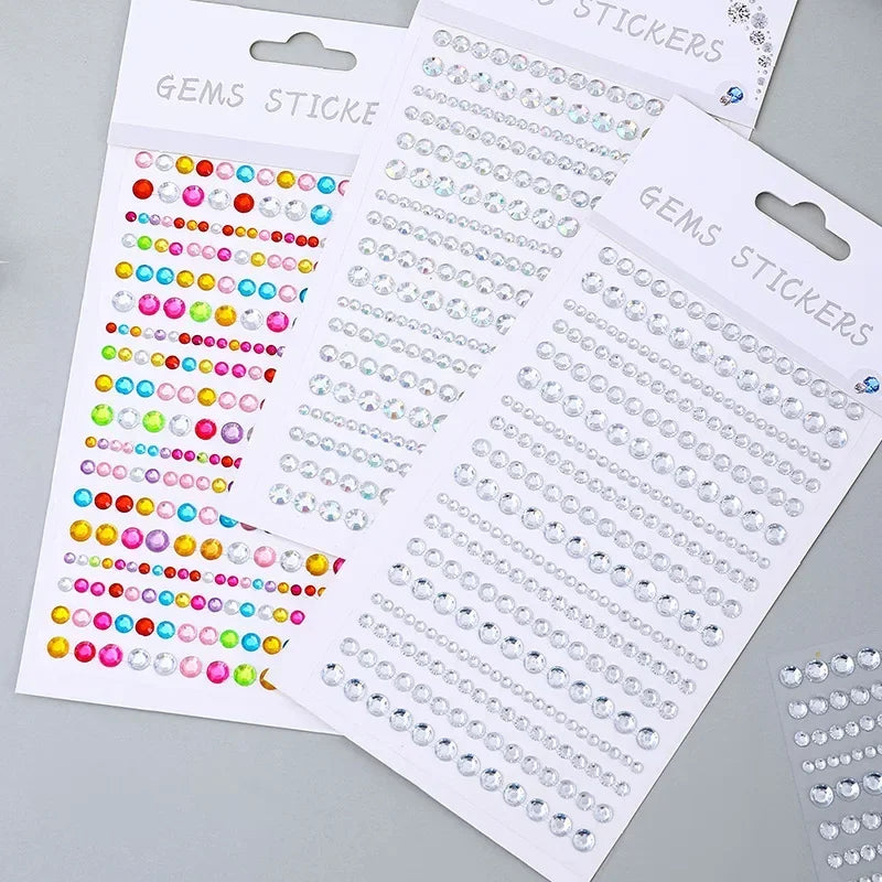 Rhinestone Acrylic Face Decoration Sticker Party Eyes Makeup Crystal Self-adhesive DIY Sticker Girls Face Diamond Tattoo Sticker