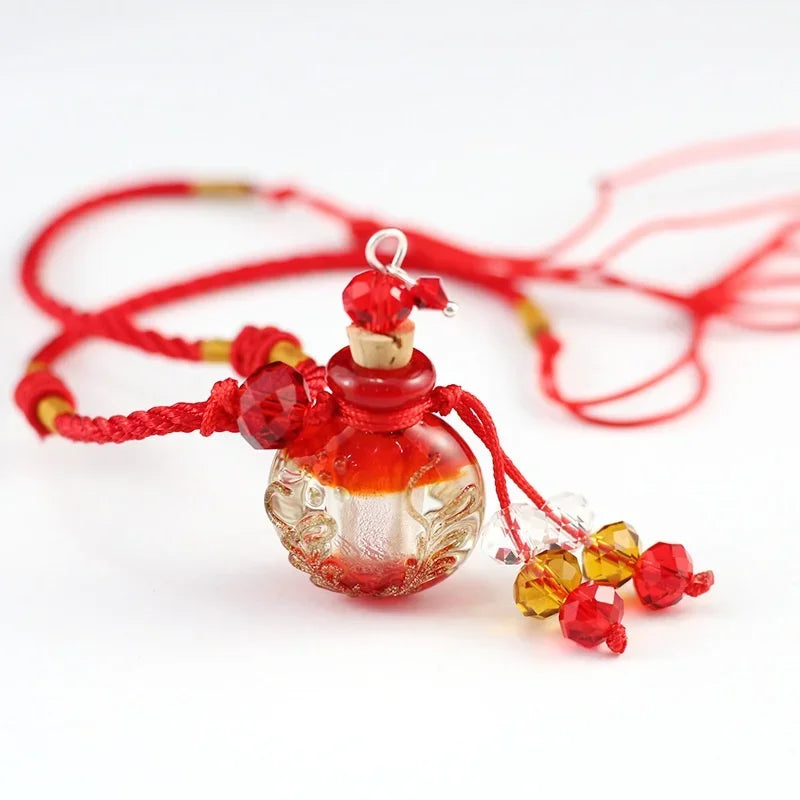 1PC Murano Glass Perfume Baroque Necklaces Essential Oil Vials Aroma  Bottle Necklace