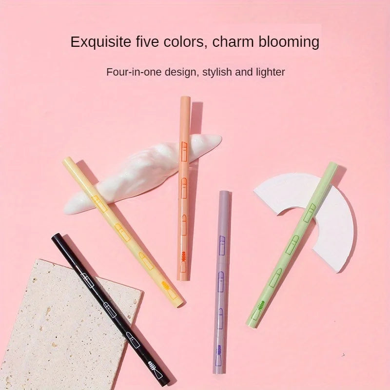 4 IN 1 Multifunctional Makeup Brushes Set Makeup Gadget Detachable Lip Eyeshadow Brush Sponge Eyeshadow Brush for Home Travel