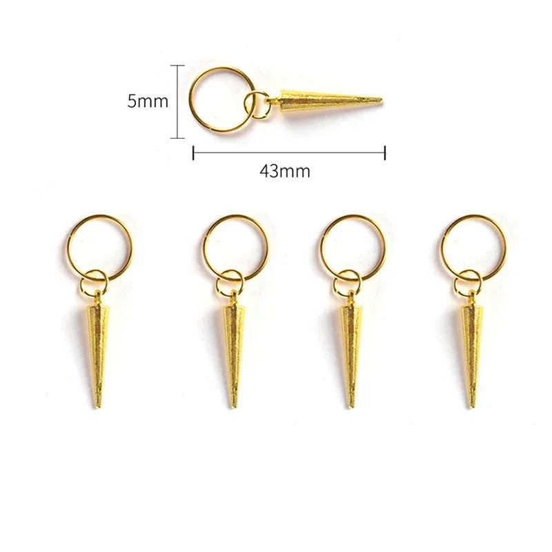 5-8Pcs Metal Hollow Out Hair Ring Accessories,Beads Hair Braid Rings Clips Dread Locks Hair Braiding Metal Cuffs Decoration Gold