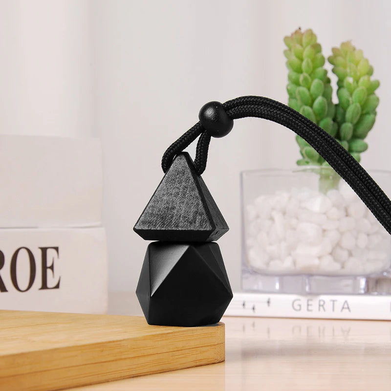 1PC Dyed Square Cap Black Cap Empty Bottle Car Essential Oil Diffuser Fragrance Air Freshener Scent Perfume Bottle Ornament