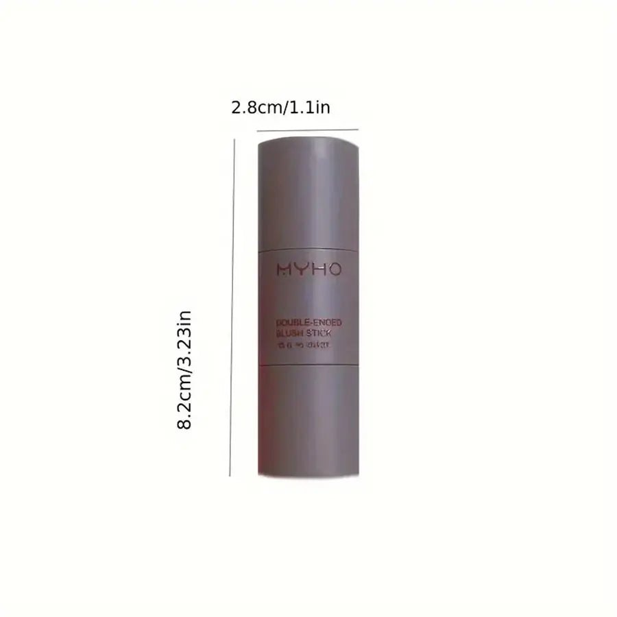 Double Head Sponge Monochrome Powder Blusher Lip and Cheek Dual-Use Durable Matte Natural Rouge Powder Blusher Stick Light Natur