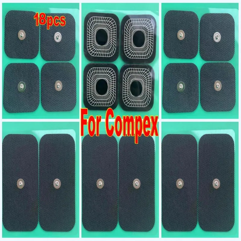 20pcs  New Self Adhesive TENS Electrode Square Larger Studded Pads for Compex Muscle Stimulator Machines