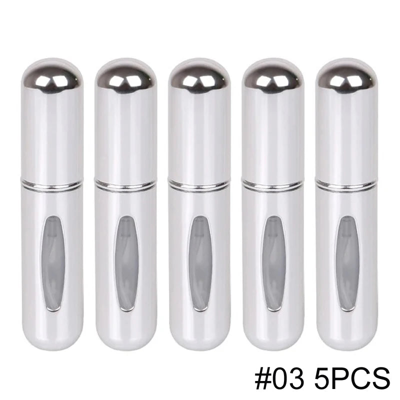 5ml Portable Refillable Spray Bottle Plastic liner Perfume Atomizer Mini Sample Bottle For Cosmetics Travel Empty Container