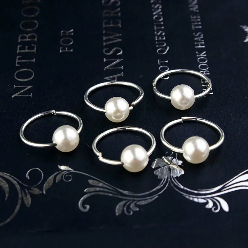 5-8Pcs Metal Hollow Out Hair Ring Accessories,Beads Hair Braid Rings Clips Dread Locks Hair Braiding Metal Cuffs Decoration Gold