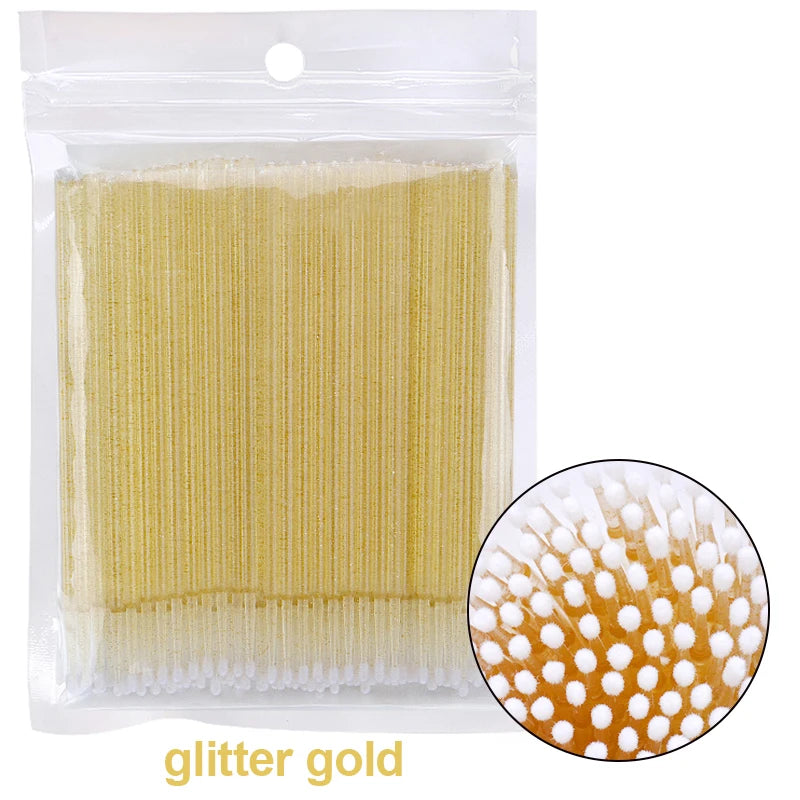 100Pcs Eyelash Cleaning Brush Lash Extension Micro Cotton Swab Individual Eyelashes Microbrush Beauty Makeup Clean Remover Tools