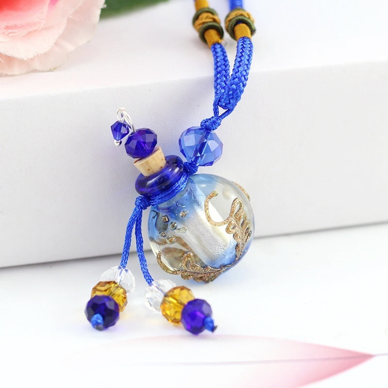 1PC Murano Glass Perfume Baroque Necklaces Essential Oil Vials Aroma  Bottle Necklace