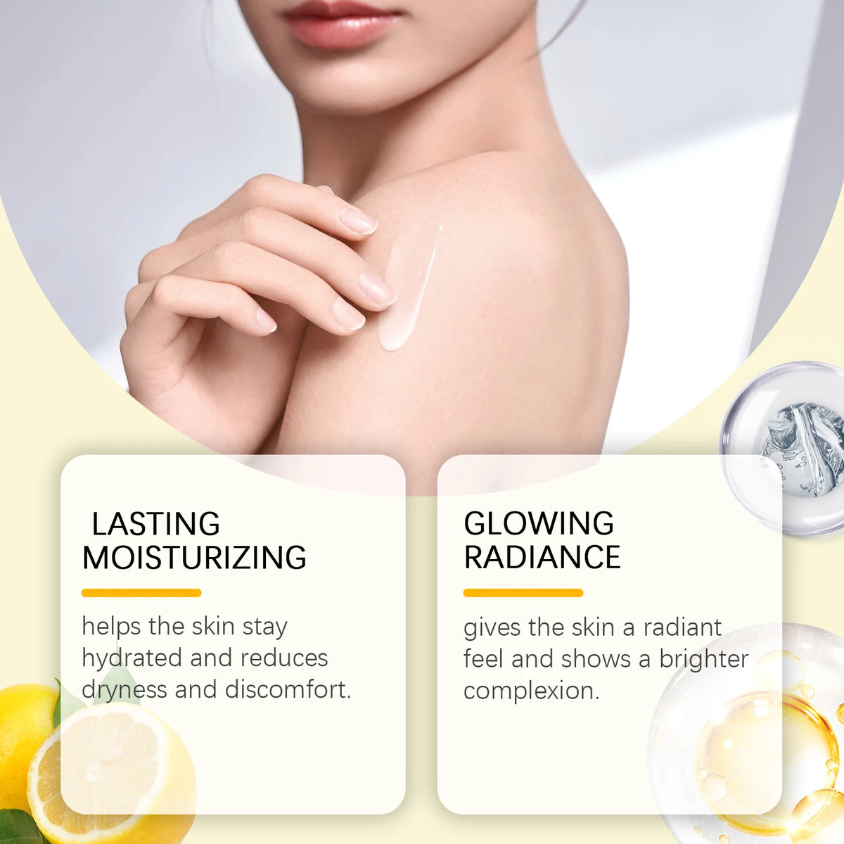 Lemon Brightening Body Lotion Gently Moisturizes Dry Skin Even Skin Tone Whitening Nourishing Lightening Body Cream