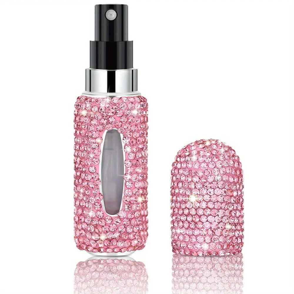 Bling Spray Bottle Rhinestone Perfume Travel Refillable Perfume Atomizer Bottle 5ml Portable Mini Perfume Spray Dispensers Gift