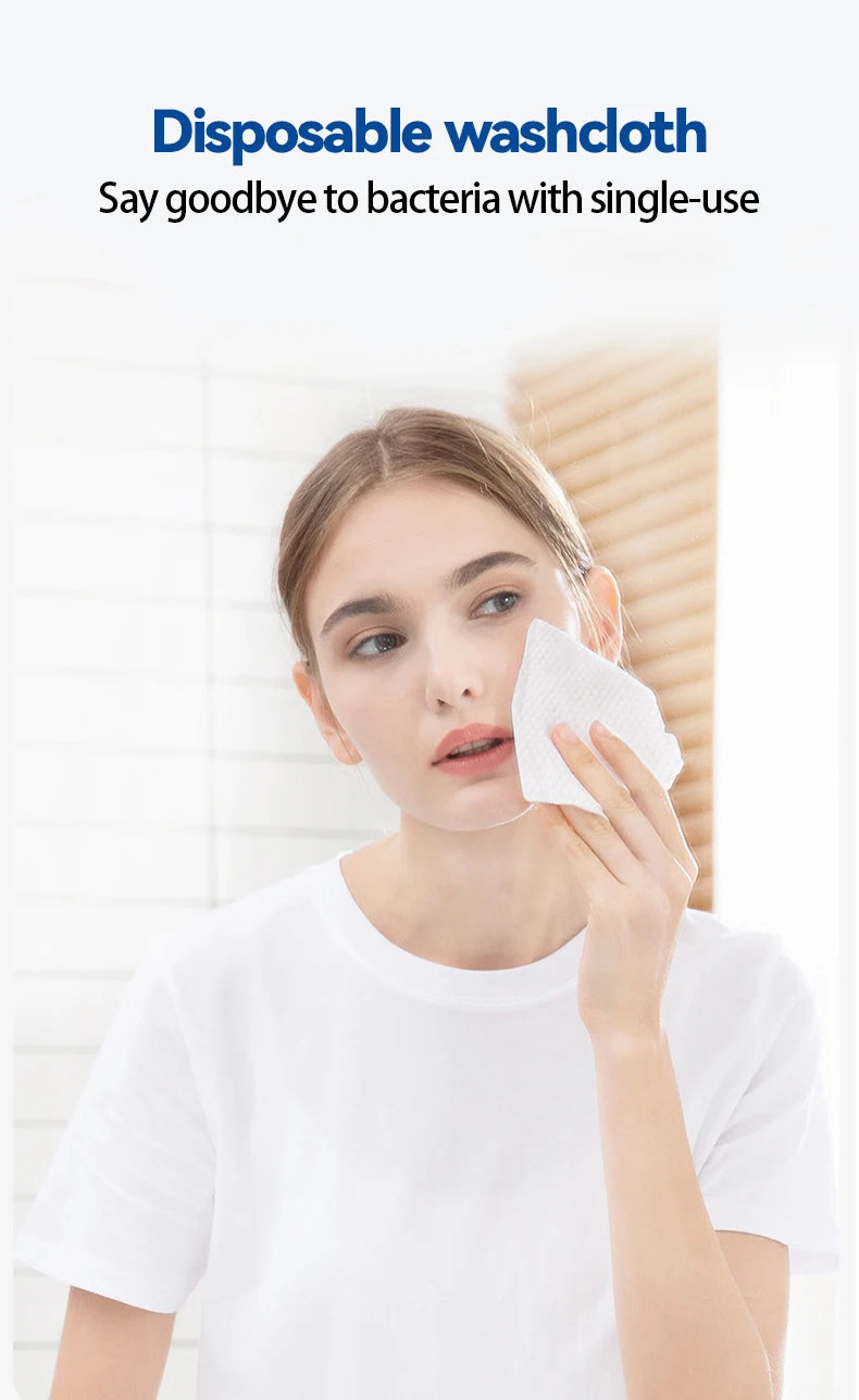 100 Count Disposable Face Towel Cotton Tissue Soft Thick Dry Wipe Reusable Makeup Remover Pads Facial Cleansing Tissue