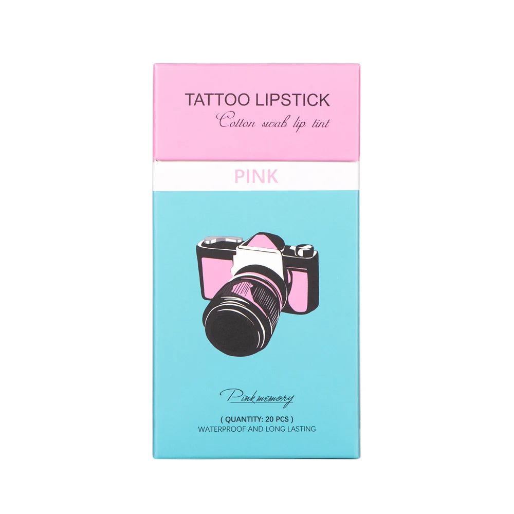 20pcs Cigarette Cotton Swab Lipstick Tattoo Lipstick Non-Stick Long-Lasting Waterproof and Kiss-proof Lip Durable Lip Stain Set