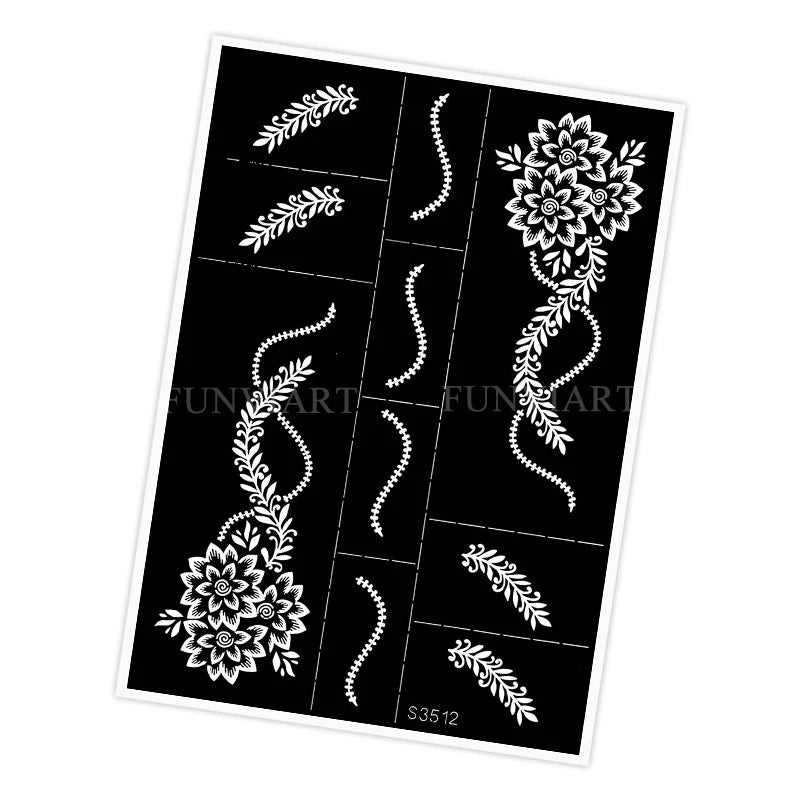 Reusable Stencil for Henna Flower Mehndi Design Tattoo Template for Women Henna Tattoo Stencil for Hand Foot Body Painting