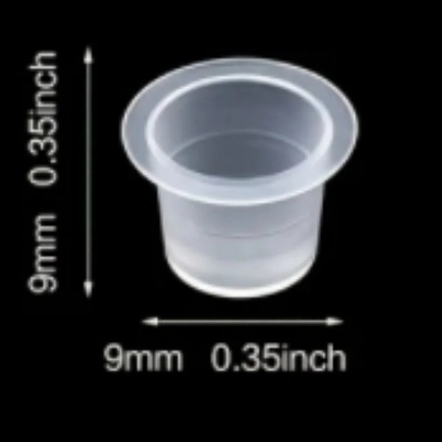 100PCS Clear Tattoo Ink Cups Plastic Pigment Cups for Permanent Makeup Disposable Tattoo Accessories
