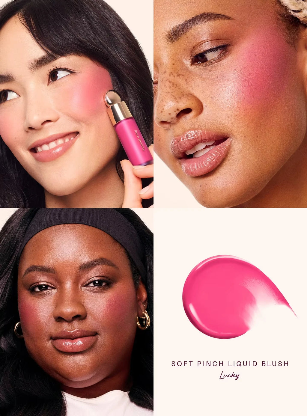 Rare Beauty Soft Pinch Liquid Blush Silky and Glides On Smoothly Long Lasting Plump Makeup Hope Love Virtue Happy Wonder Worth